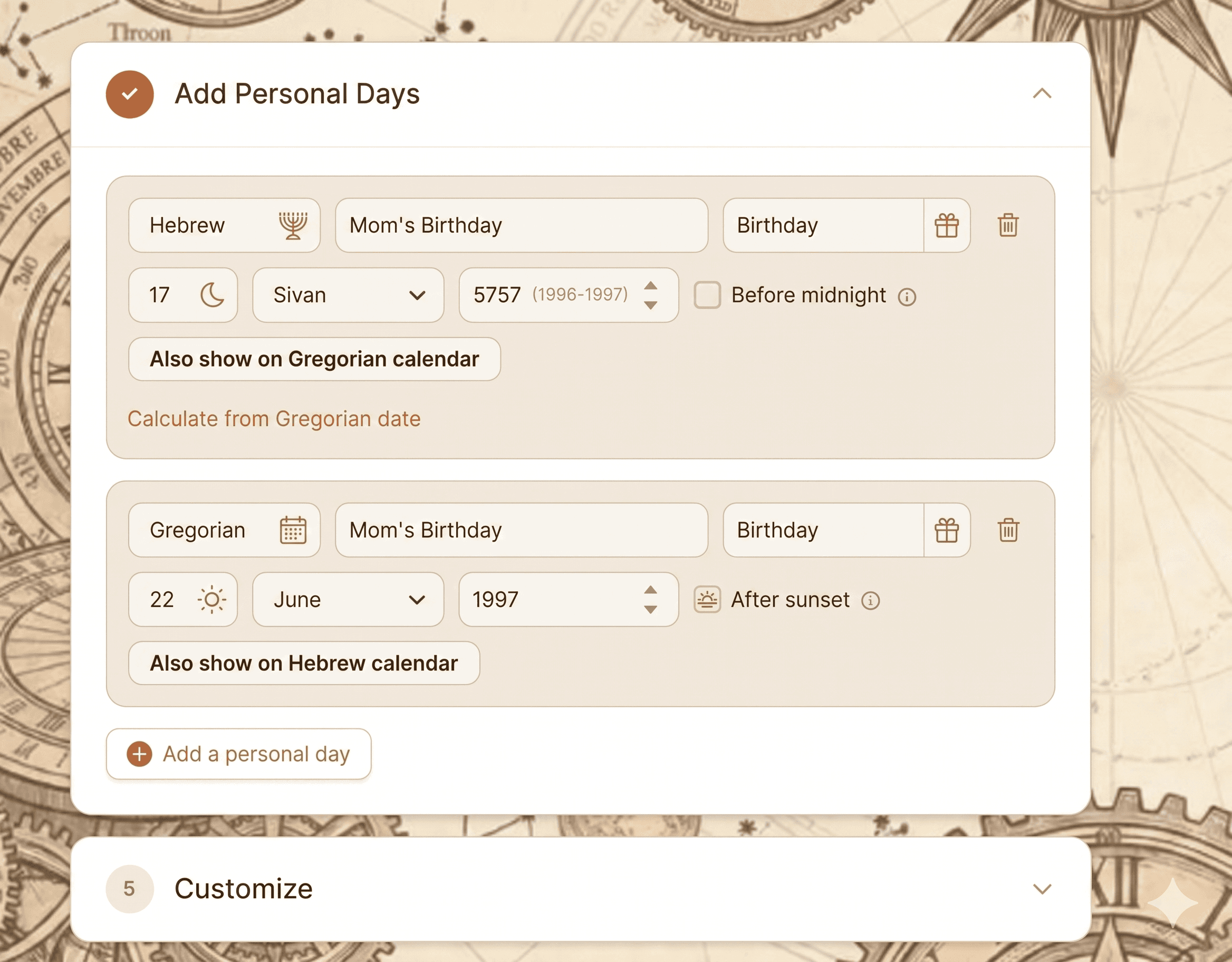 A living calendar
